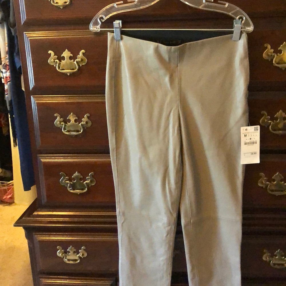 Genuine leather skinny pants